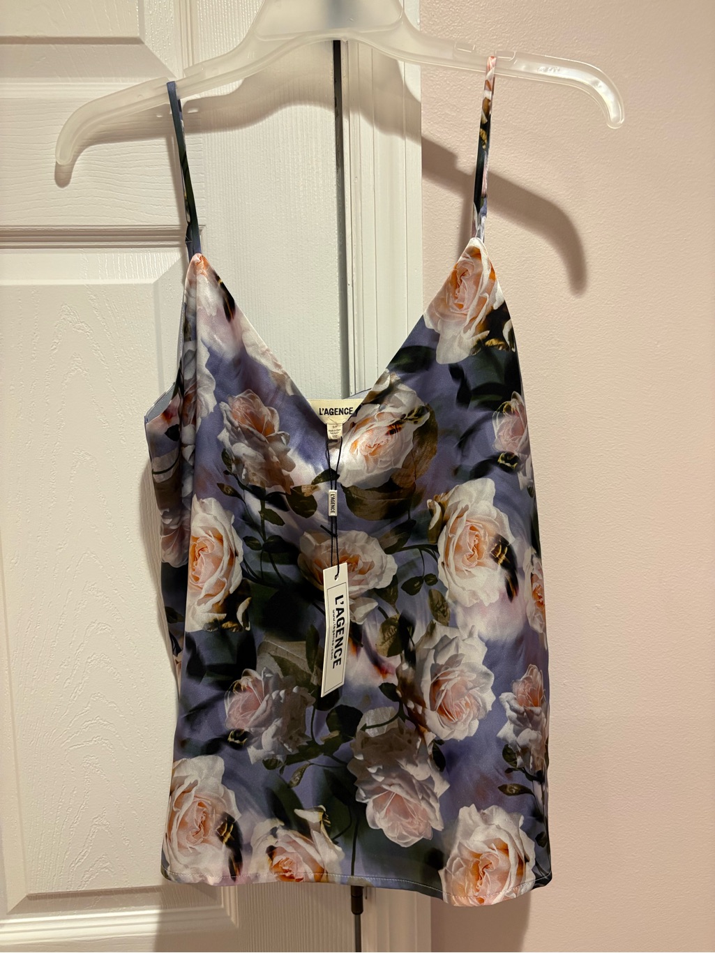 L'agence Lavender Rose Satin Slip Top Size S